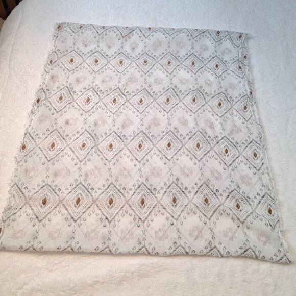 American Eagle Embroidered Loop Scarf 100% Cotton Aztec Boho Southwestern 29X24 - Picture 8 of 11